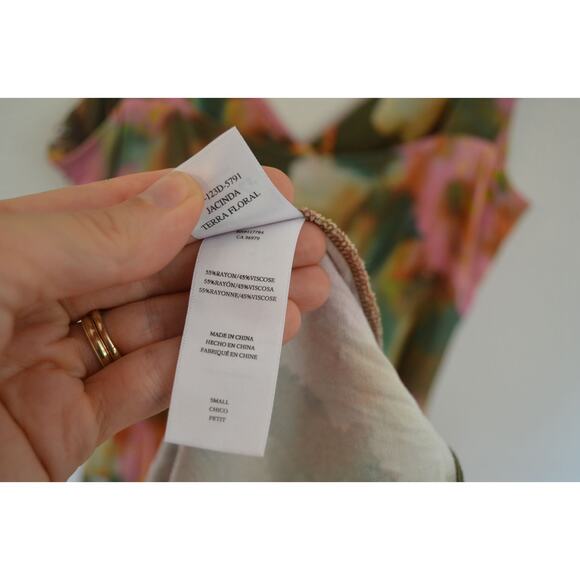 Rails Jacinda Dress Terra Floral Size Small Satin Midi Dress - Picture 9 of 9